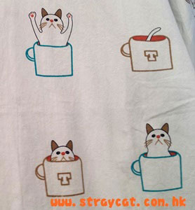 茶杯貓長恤衫１的圖案