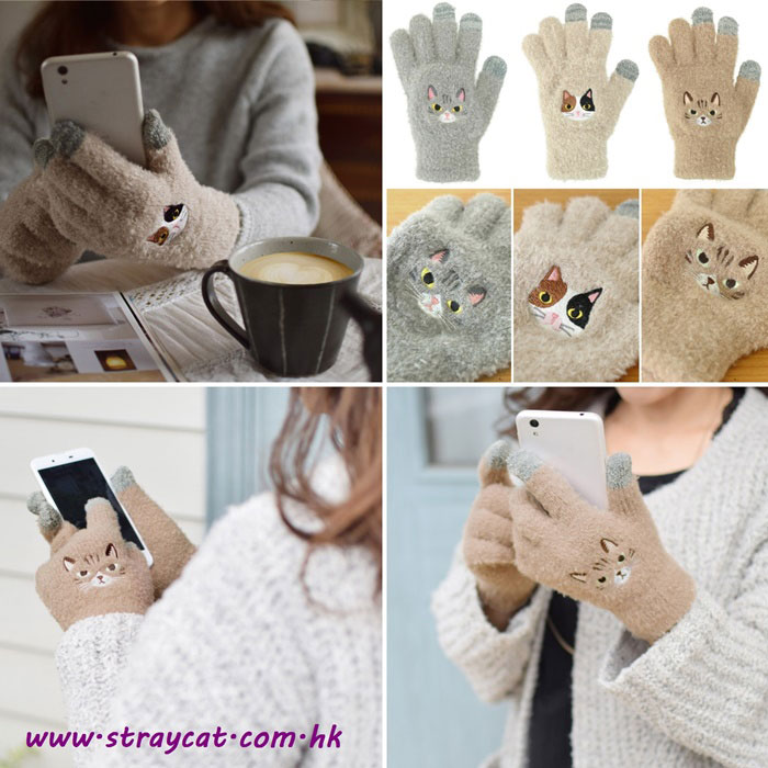 日本刺繡貓智能手機手襪