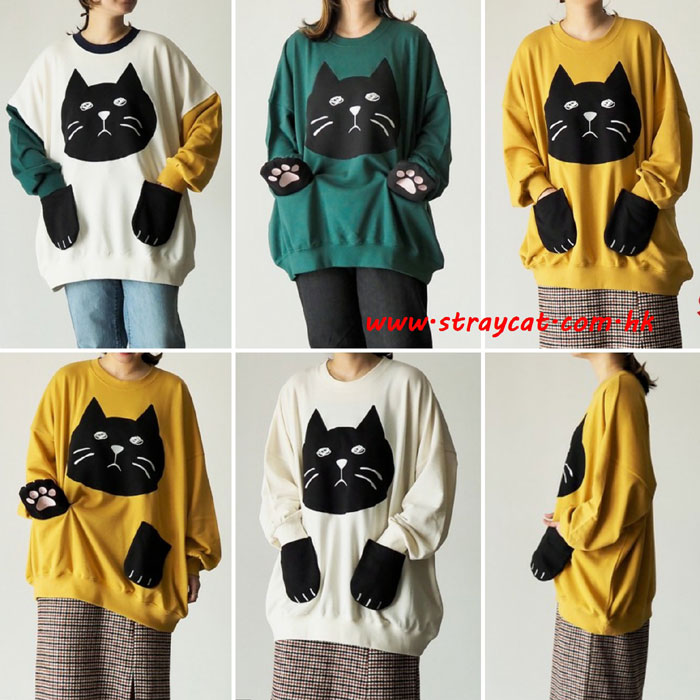 日本Stippy黑貓衛衣