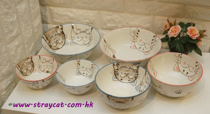水晶貓飯碗、水晶貓大湯碗、水晶貓闊口大湯麵碗
