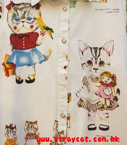 童話貓長恤衫的圖案