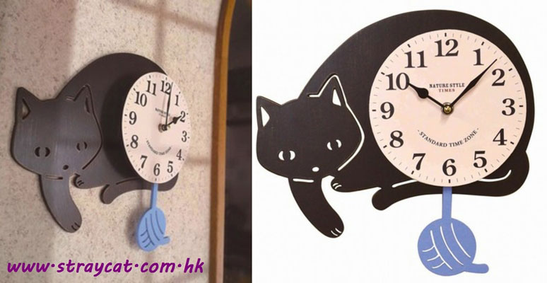 日本冷球貓掛牆鐘