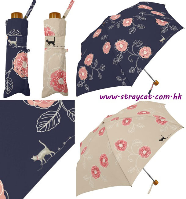 日本花朵貓摺傘