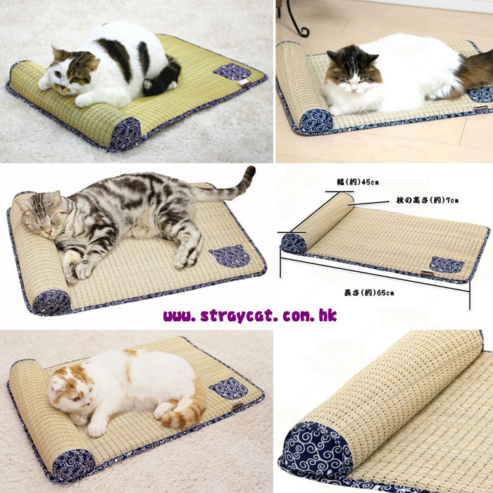 日本Cattyman草蓆枕頭寵物涼墊