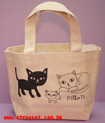 PoQuito貓手挽袋１的背面