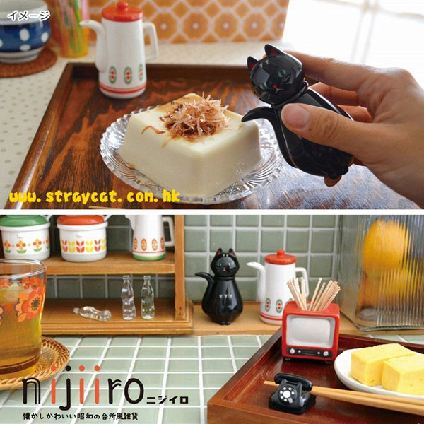 日本Decole黑貓醬油壺示範