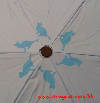 彩貓摺傘傘頂的圖案
